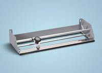 Folienabrollgerät mit rotierendem Schneidkopf für den Einsatz von Nachfüllrollen Folienabrollgerät mit rotierendem Schneidkopf für den Einsatz von Nachfüllrollen